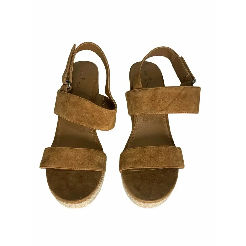 Caslon Jillien Wedge Sandal brown 9M‎ NEW $100
